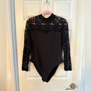 Plus Solid Contrast Lace Bodysuit. Never worn.